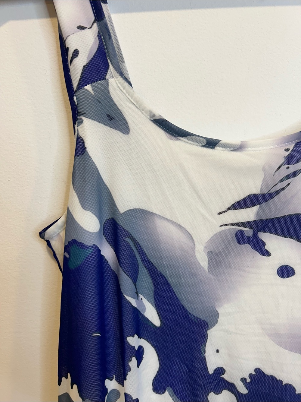 Laura Marble Print Maxi Dress Blue White Pattern - Picture 6 of 10